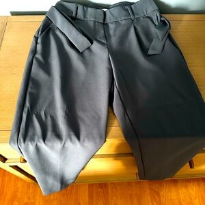 Loft Tie Waist Pants Grey Blue